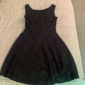 Speckless Black Lace Sparkly Fit & Flare Dress – Size 3